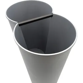 Spetebo Abfalleimer 2x25 Liter Duo Bin - Farbe: grau mit praktischem Klappverschluss Mülltrenner