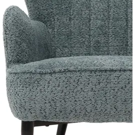 Mendler Lounge-Sessel HWC-K37 Chenille 75 x 80 x 78 cm blau-grün mit Kissen