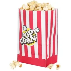 Funx Popcorntüten FX-06208 rot/weiß, aus Kraftpapier, 1 Liter, 80 Stück