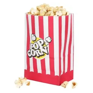 Funx Popcorntüten FX-06208 rot/weiß, aus Kraftpapier, 1 Liter, 80 Stück