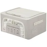 KASANOVA 1 KLEIDERBOX CM 40X20X30 SCHRIFTZUG TAUBENGRAU, Polyester Eisen MDF-Faserplatte PVC-Kunststoff, gray