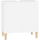 vidaXL Waschbeckenunterschrank Weiß 58x33x60 cm Holzwerkstoff