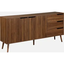 sweeek Skandinavisches Sideboard 160 cm Nussbaumfarben