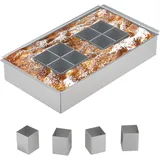 Relaxdays Backform Zahlen und Buchstaben, Aluminium, verstellbare Kuchenform, BxT: 31,5 x 18 cm, Zahlenbackform, silber