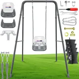 Kidiz KIDIZ® Babyschaukel mit Gestell 3-in-1 Indoor & Outdoor Kinderschaukel mit Metallständer höhenverstellbar Schaukelgestell + 4 Sandsäcke & Sicherheitsgurt Mitwachsender Schaukelsitz