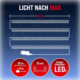 monzana Lichtervorhang LED 400 LED 40 m Bunt