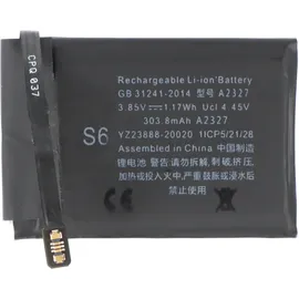AccuCell Akku passend für Apple Watch 6 44mm, A2292, Li-Polymer, 3,85V, 303mAh, 1,2Wh, ohne Werkzeug