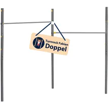 Hudora Turnreck Fabian Standard/Pro - einfache/doppelte Turnstange für Kinder & Erwachsene - 4-Fach höhenverstellbare Gymnastikstange - belastbare Outdoor-Fitnessstange für bis zu 100kg
