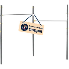Hudora Turnreck Fabian Standard/Pro - einfache/doppelte Turnstange für Kinder & Erwachsene - 4-Fach höhenverstellbare Gymnastikstange - belastbare Outdoor-Fitnessstange für bis zu 100kg