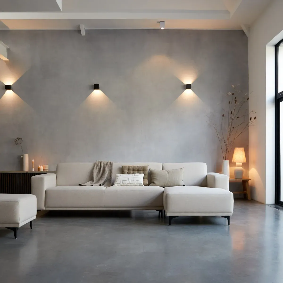 Ecksofa Lars mit Eckelement rechts und ecrufarbenem Stoffbezug 150 cm ,5-Sitzer