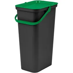 Tontarelli – 25 l Moda-Modell-Mülleimer mit Griff (schwarzer Eimer – grüner Deckel)