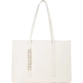 Valentino Wall Re Shopping Bag Schultertasche Kunstleder Beige/Weiß