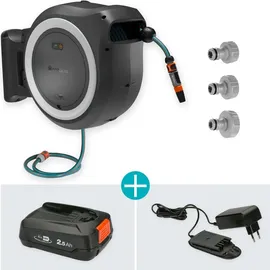 Gardena PowerRoll Akku-Schlauchbox XXL weiß inkl. Akku + Ladegerät 18647-20