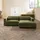Livora Ecksofa Ottomane rechts Cord Velours 266x150x80 grün FINN