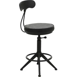 Mendler Barhocker HWC-O84 2er Set höhenverstellbar drehbar Kunstleder Metall Schwarz