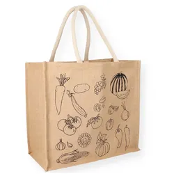 Nette 10 Tragetaschen aus Jute natur Jutetaschen 420 + 200 x 380 mm