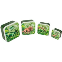 Out of the Blue ootb Brotdosen Lunchbox Brotbüchsen »Dinosaurier« Schule Kindergarten Vesper 4er Set