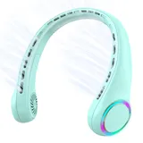 Tragbarer, Per Usb Aufladbarer Nackenventilator, Leise Und Zum Aufhängen Beim Sport Geeignet, Mit Farbigen Lichtern, Kleiner, Klingenloser Ventilator