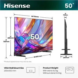 Hisense 50E7S 50" 4K UHD QLED Fernseher