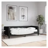 furnicato Bett 2-in-1 Tagesbett Sofa Schwarz 223x100x68 cm mit Schaumstoffmatratze (1-tlg), Gästebett aus Massivholz mit stabilem Rahmen für das Schlafzimmer schwarz