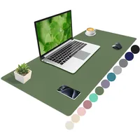 Niviy Schreibtischunterlage,XXL Mauspad,Büro Organizer Schreibtischmatte Rutschfester PU Leder Tischunterlage,Wasserdichter Office Mousepad für Büro,Home und Laptop 100X40cm Olivgrün