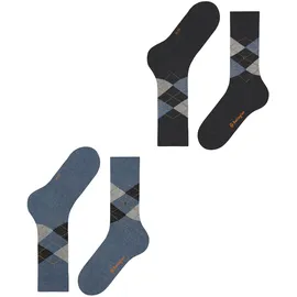 Burlington Everyday Argyle Socken 2 Paar Blau Einheitsgröße 40-46