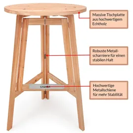 CASARIA Stehtisch Ø 78 x 111 cm natur klappbar