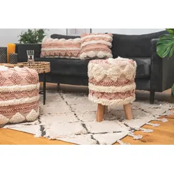 Kayoom Hocker Coralia 200 Rosa / Creme