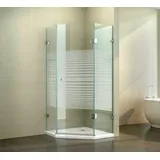 dein bau projekt Dusche 5-Eck Gestreift 100 x 195 x 100 cm m. Wanne DIN Rechts