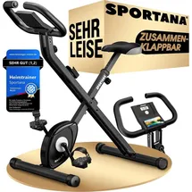 Sportana SPORTANA® Heimtrainer Fahrrad EAGLE 2 Klappbar LCD Display Höhenverstellbar Fitnessbänder 2in1 Ausdauer Ergometer Hometrainer, Fitnessbike,