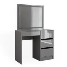 Vicco Schminktisch Sherry Grau 90 cm mit LED Beleuchtung