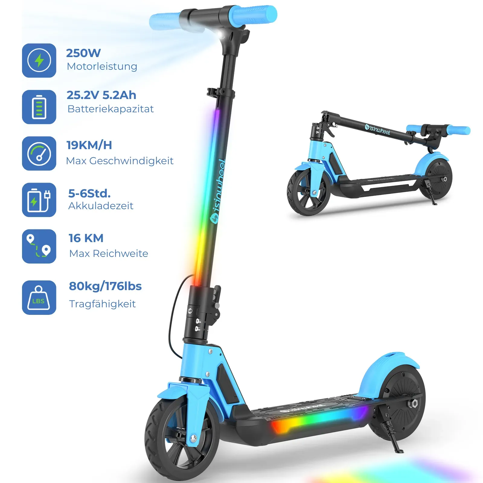 S4/S7 Kinderroller mit leuchtenden Rädern