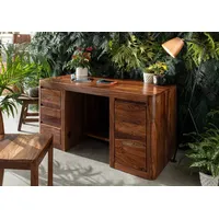 Massivmoebel24 Schreibtisch Sheesham 150x75x78 walnuss gewachst TORONTO #248 -