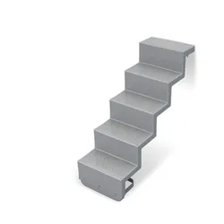 Polyester Treppe Eleganz - Wandbefestigung Silbergrau