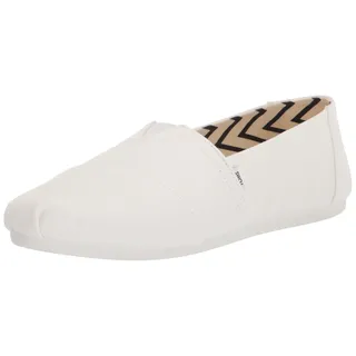 TOMS Alpargata aus recycelter Baumwolle Flache Slipper, Weiß, 39 EU