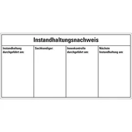 König Werbeanlagen Instandhaltungsnachweis Feuerlöscher 12 x 6 cm