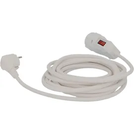 Unitec Verlängerungskabel Innen 5 Meter H05VV-F3G1,5, weiß, mit Schalter