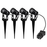 ChiliTec Gartenstrahler-Set, 4 Spots mit Erdspieß