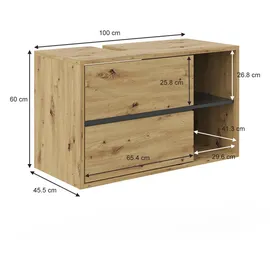 Vicco Waschbeckenunterschrank Viola Eiche Badschrank hängend