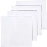 Homescapes STOFFSERVIETTEN 4er-Set weiß 45/45 cm, 100% Baumwolle