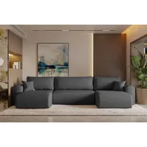Kaiser Ecksofa mit schlaffunktion und bettkasten, Sofa U-form, Couch U-form Capri Neve Dunkelgrau
