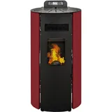 STUFE A PELLET ITALIA Boston 9 KW WiFi | Pelletöfen Effizienz 91% Heizt 80m2 Autonomie 21 Std. Programmierbar WiFi-Steuerung 5 Geschwindigkeiten und Leistungsstufen 24 M Garantie Rot