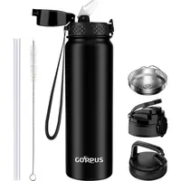 Luxuskollektion 1L Isolierflasche Strohhalm Auslaufsicher