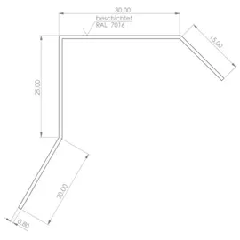 4 Home and Garden Blendenabdeckung für Gartenhäuser anthrazit (1 Stück, Typ 1b bis 30 mm Breite)