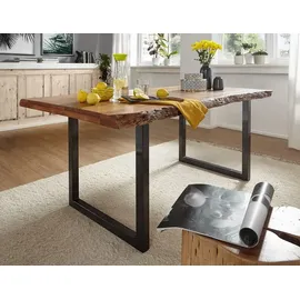 g+k möbelvertriebs Baumtisch "Sardar" 200x100cm Akazie & Eisen schwarz - Schwarz