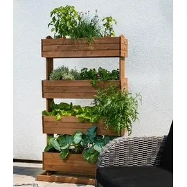hecht International Hochbeet Cube 4 82 x 50 x 145 cm Braun