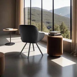 Tectake tectake® Drehbarer Armlehnstuhl Snug gepolstert, in Samtoptik, 58 x 58 x 82 cm