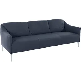 W.Schillig Couch Leder 3-Sitzer Blau
