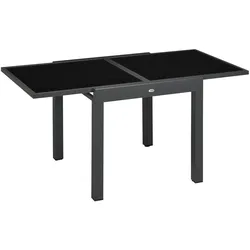 Outsunny Garten-Esstisch Aluminium, gehärtetes Glas