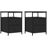 VidaXL Nachttische 2 Stk. Schwarz 44x45x60 cm Holzwerkstoff